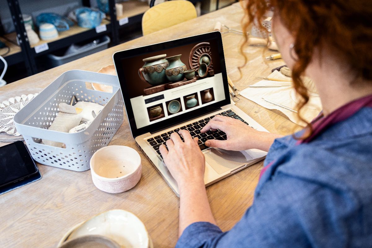 a woman exploring on-page seo strategies on her website